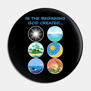 6 Days of Creation – Genesis 1-2 School Teacher & Kids Pin