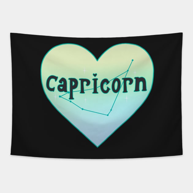 Capricorn Constellation Heart Tapestry by novembersgirl