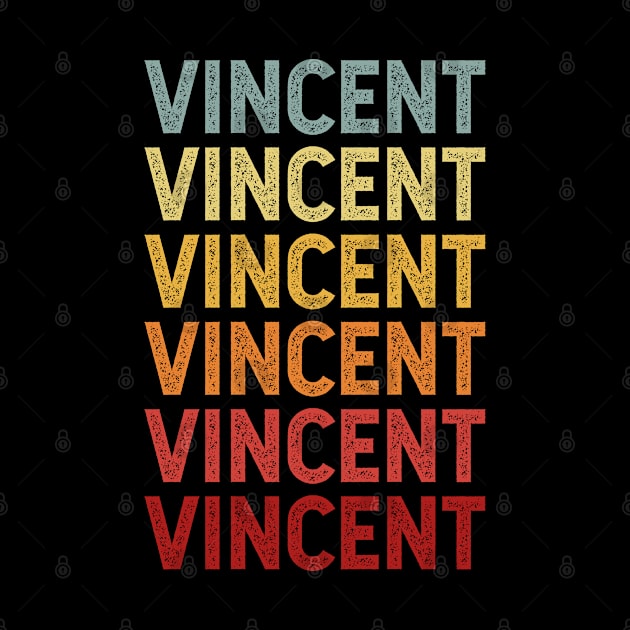 Vincent Name Vintage Retro Gift Named Vincent by CoolDesignsDz