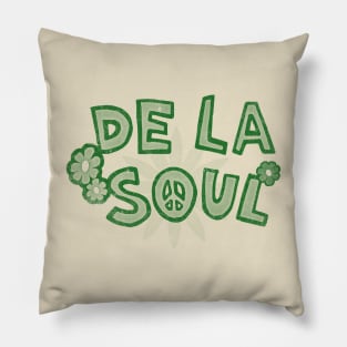 de la soul - green solid style Pillow