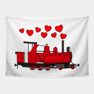 Valentines Steam Train Wedding Anniversary Railroad Enthusiast Tapestry