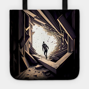 Being Courageous Confronting Fear No. 2 on a Dark Background Tote