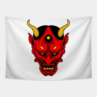 red oni mask Tapestry