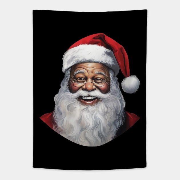 African American Santa Claus Tapestry by AI Art Originals