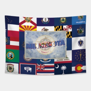 Minnesota vintage style retro souvenir Tapestry