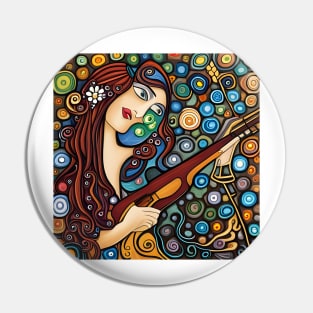 Woman playing a violin Pin