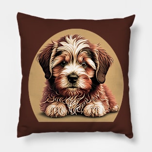 A Redish Brown Havanese Dog Cartoon Pillow