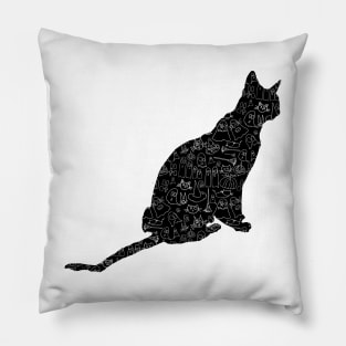 Patterned Black Cat Pillow