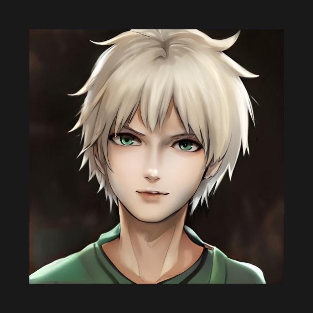 White Hair Anime Boy by animegirlnft