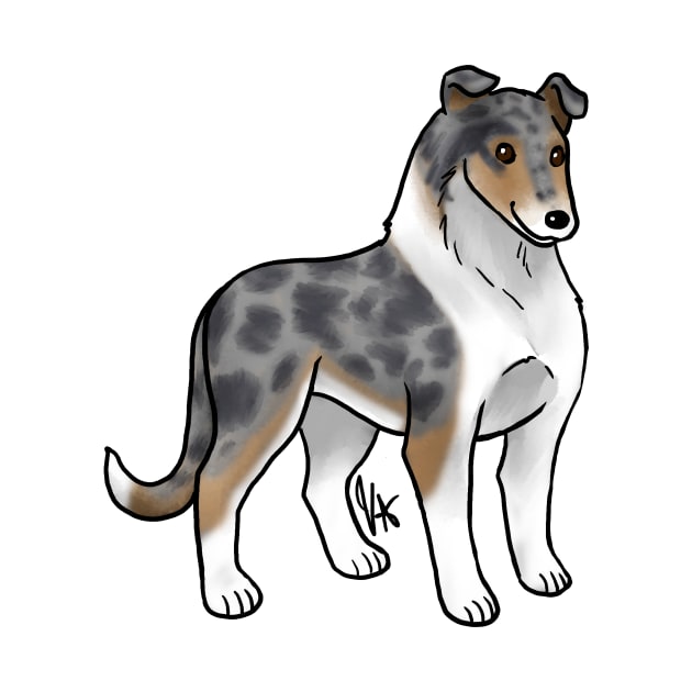 Dog - Smooth Collie - Blue Merle by Jen's Dogs Custom Gifts and Designs