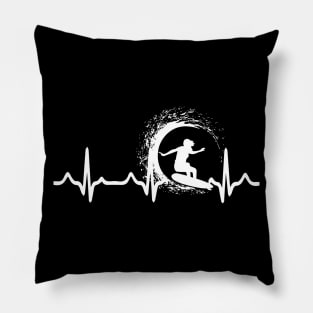 surfing heartbeat gift shirt Pillow