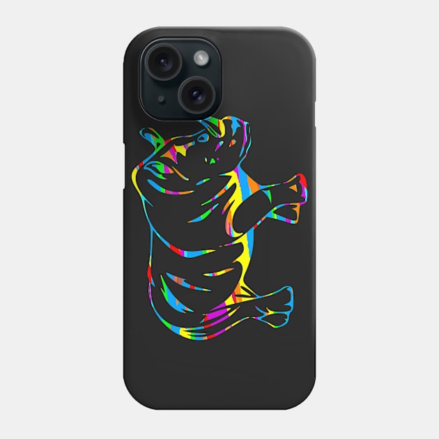 Colorful Rhino Outline Phone Case by Shrenk