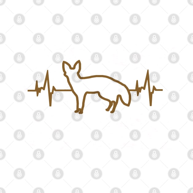 ECG heartbeat desert fox scoop dog prairie love by FindYourFavouriteDesign