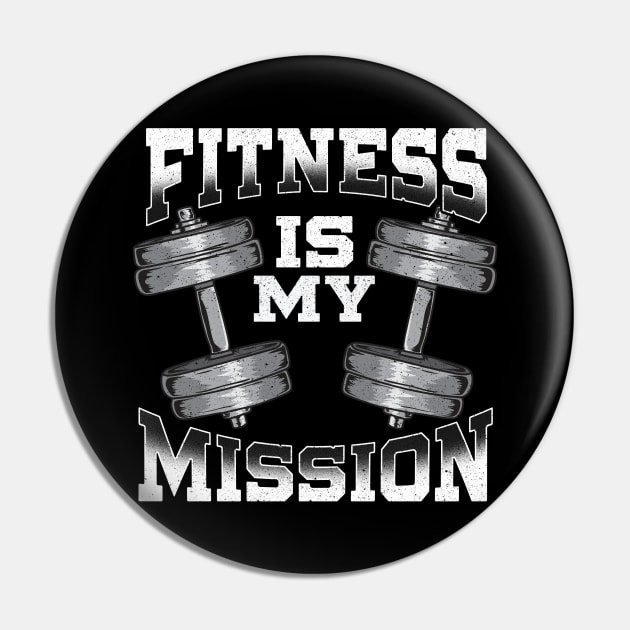 Fitness Is My Mission Motivated Weightlifting Gym Pin by theperfectpresents