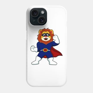 Lion as Hero with Mask Phone Case