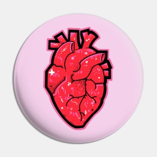 Anatomical heart red and pink Pin