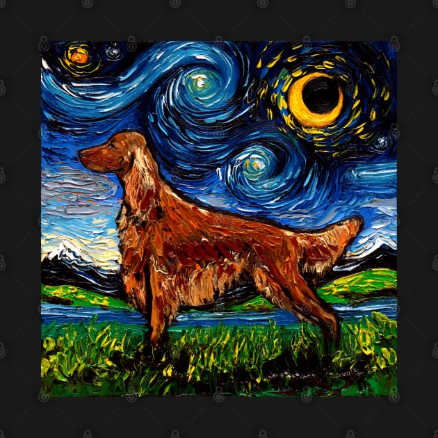 Irish Setter Starry Night by sagittariusgallery