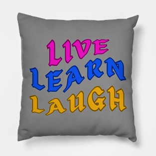 Live Learn Laugh Positive Thinking Growth Mindset Pillow