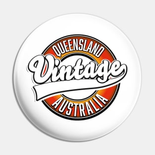 Queensland australia vintage style logo Pin