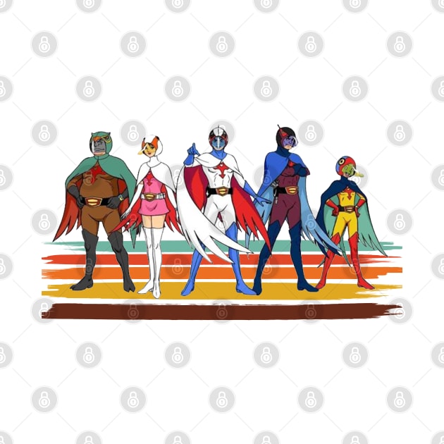 Battle of the Planets vintage style brush Stripe by Surfer Dave Designs