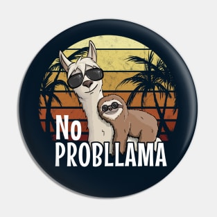 Sloth Riding Llama No ProbLlama puns are life Pin