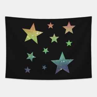 Rainbow Ombre Faux Glitter Stars Tapestry