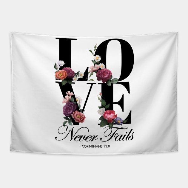 JW Gift Love Never Fails Tapestry by KA Creative Design