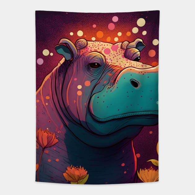 hippopotamus Tapestry by teggards