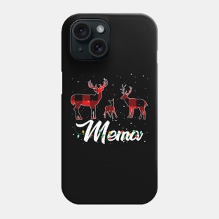 Mema Reindeer Plaid Pajama Shirt Family Christmas Phone Case