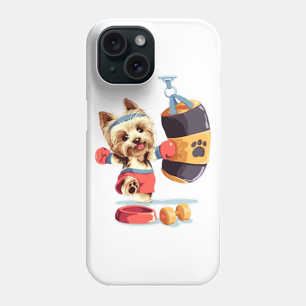 Yorkshire Terrier Boxing Phone Case by BadAz Collectibles