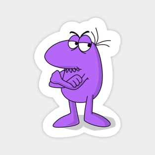 little purple angry man Magnet