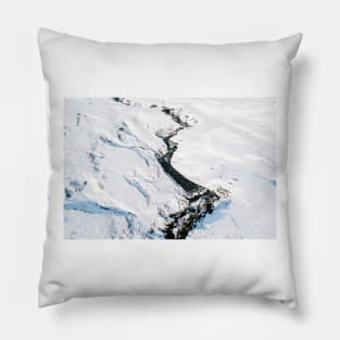 River in winter in Iceland - Landscape Photography Pillow