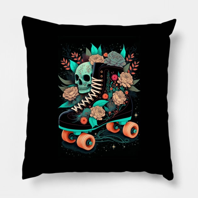 Memento Mori Roller Skate Pillow by Cute Occult