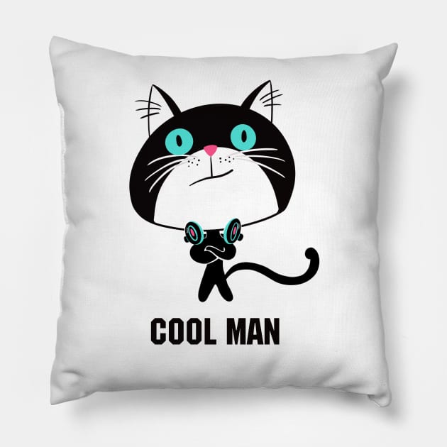 Cat "Cool man" Pillow by AlinaArt