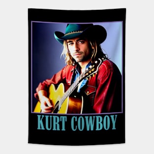 Grunge Cowboy and his Guitar ready to Sing a Song Tapestry