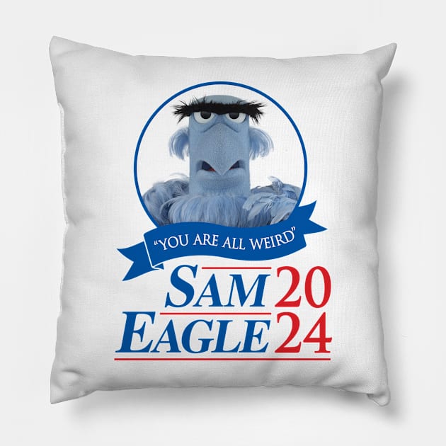 Vote Sam Eagle 2024 Pillow by Super Secret Villain