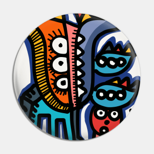 Cool Graffiti Monsters With Friends Pin