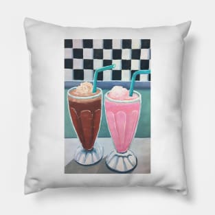 Milkshakes gouache painting Pillow