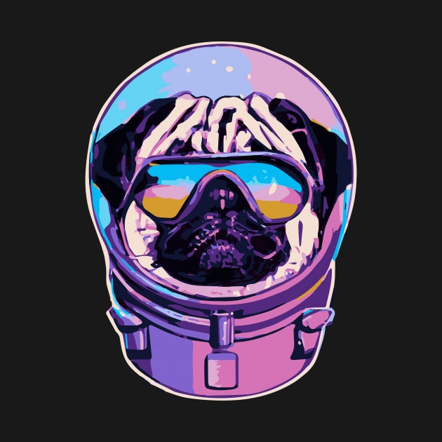 Pug 80s 90s Astronaut Dog Lover Puppy by BetterManufaktur