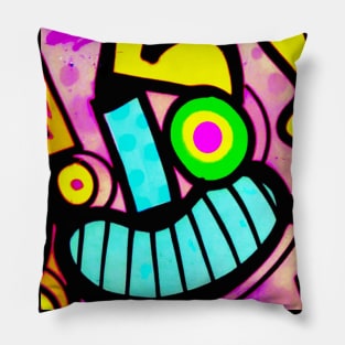 Graffiti Faces Mural urban Art Pillow