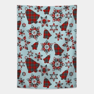 Tartan Christmas Bells Pattern Tapestry