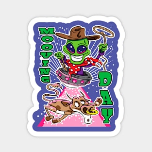 Mooving Day Alien Abduction Cow Magnet