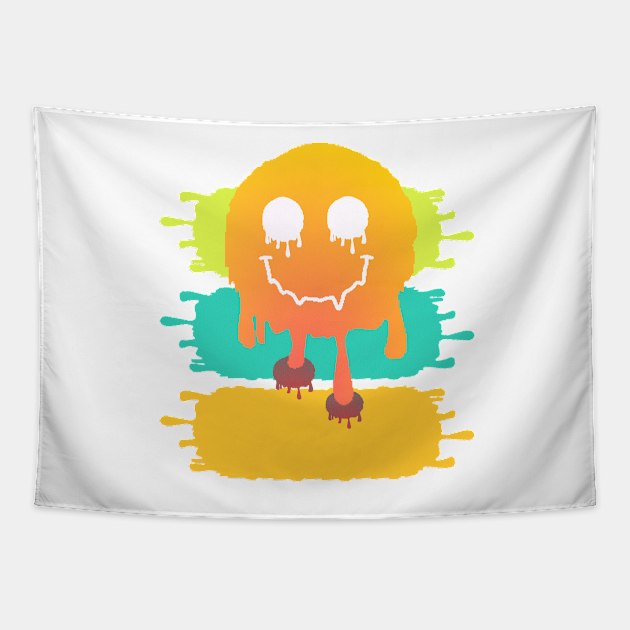 Yellow happy  Smile Face  Boo  art Tapestry by jaml-12