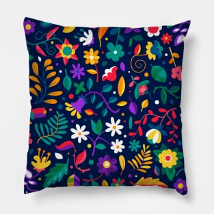 Flowers Design Pattern , Colorful Floral Pattern ,Flowers , Vintage Flowers Design Pillow