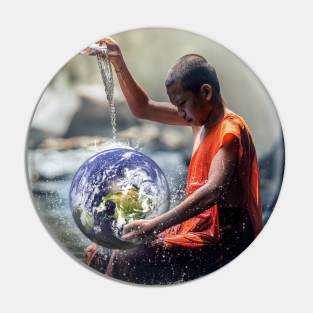 Washing the World Pin