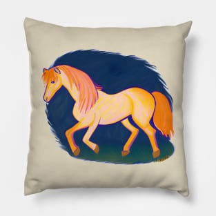 Icelandic Horse Colorful Pillow