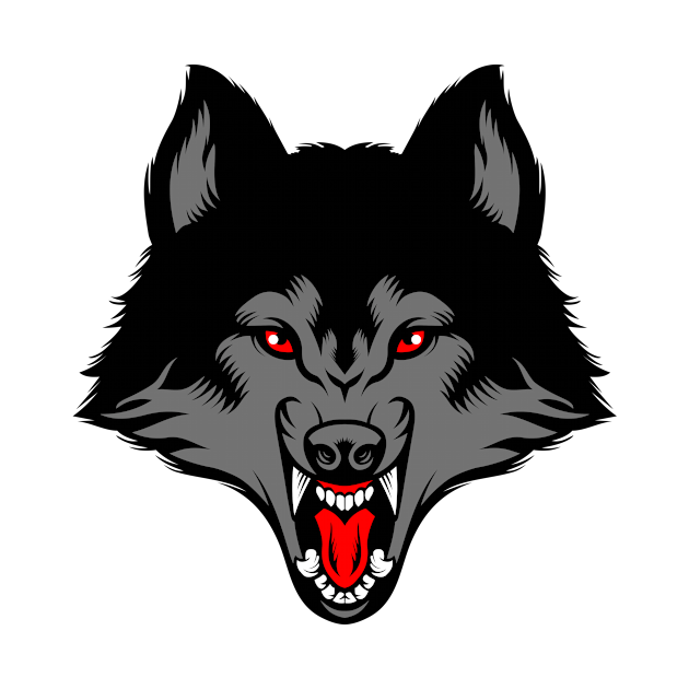 Scary Wolf Facemask A Rave Face - Aesthetic Art Of Animal - Red Eyes ...