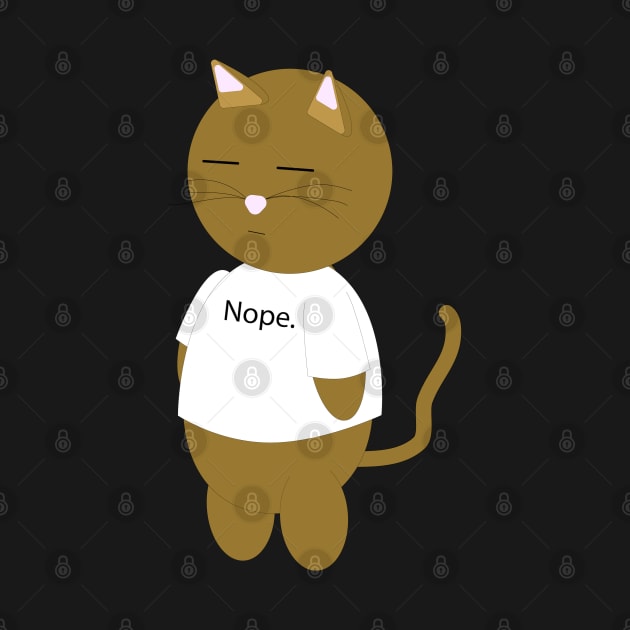 Grumpy Sleep Cat Wearing Nope Shirt by MidnightSky07