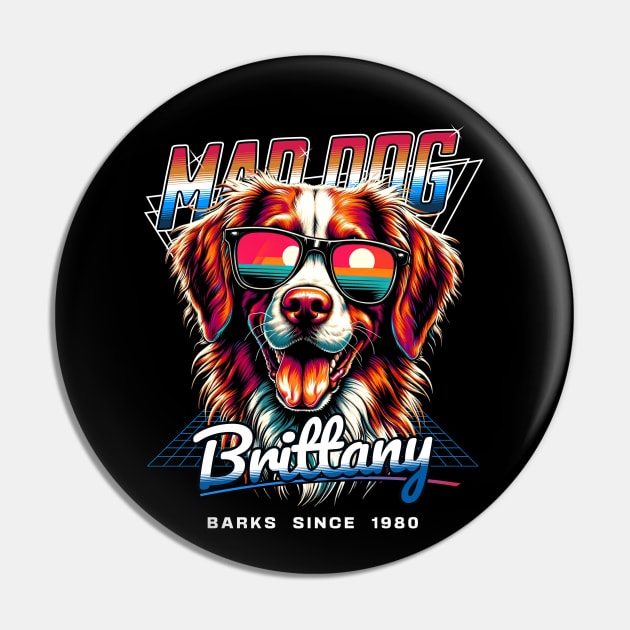 Mad Dog Brittany Dog Pin by Miami Neon Designs