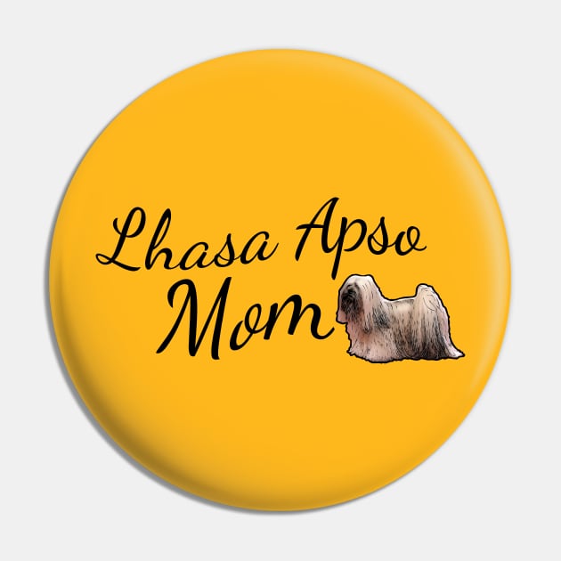 Lhasa Apso Dog Mom Pin by tribbledesign